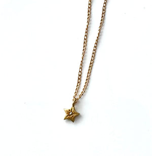 Matte Gold Star Diamond Necklace