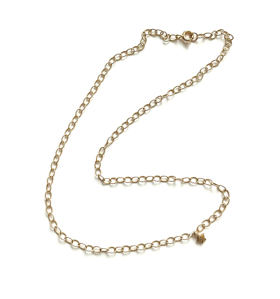 Matte Gold Star Diamond Necklace